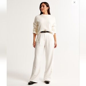 NWOT!!Abercrombie& Fitch 32/14),Women's Sloane Tailored Wide Leg Pant-Light Blue